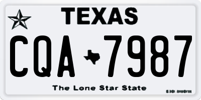 TX license plate CQA7987