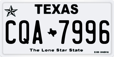 TX license plate CQA7996