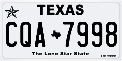 TX license plate CQA7998