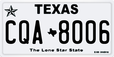 TX license plate CQA8006