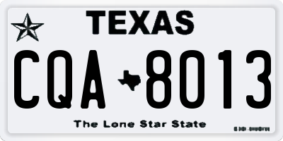 TX license plate CQA8013