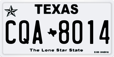 TX license plate CQA8014