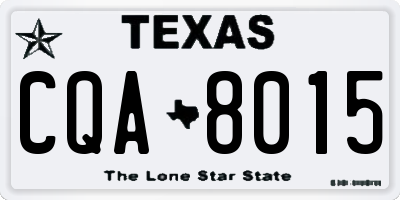 TX license plate CQA8015