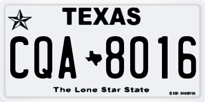 TX license plate CQA8016