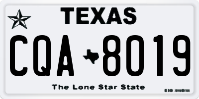 TX license plate CQA8019