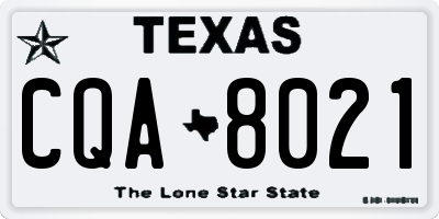 TX license plate CQA8021
