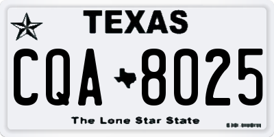 TX license plate CQA8025