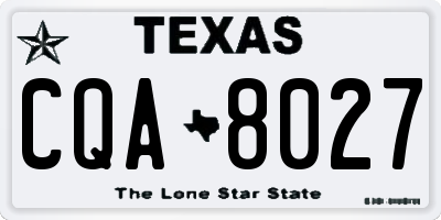 TX license plate CQA8027