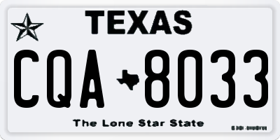 TX license plate CQA8033