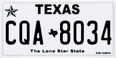 TX license plate CQA8034
