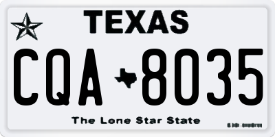 TX license plate CQA8035