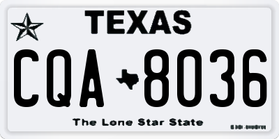 TX license plate CQA8036