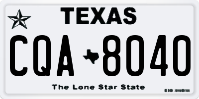 TX license plate CQA8040
