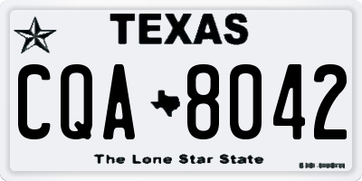 TX license plate CQA8042