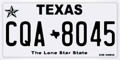 TX license plate CQA8045