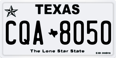 TX license plate CQA8050