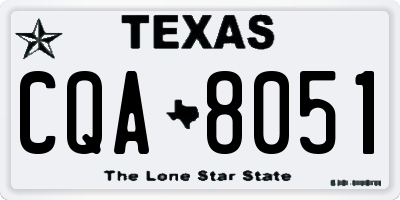 TX license plate CQA8051