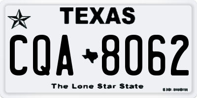 TX license plate CQA8062
