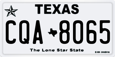 TX license plate CQA8065