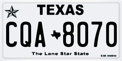 TX license plate CQA8070