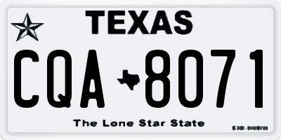 TX license plate CQA8071
