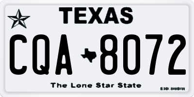 TX license plate CQA8072