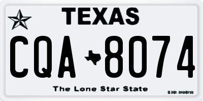 TX license plate CQA8074