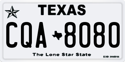 TX license plate CQA8080