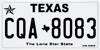 TX license plate CQA8083