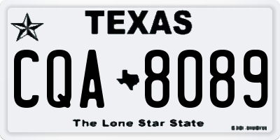 TX license plate CQA8089