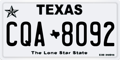 TX license plate CQA8092