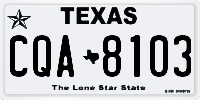 TX license plate CQA8103