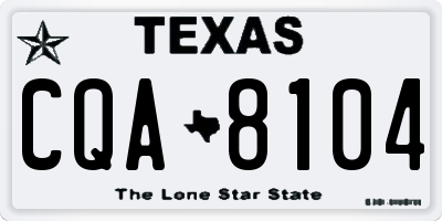 TX license plate CQA8104