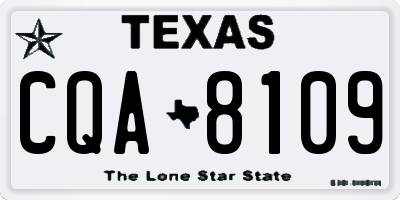 TX license plate CQA8109