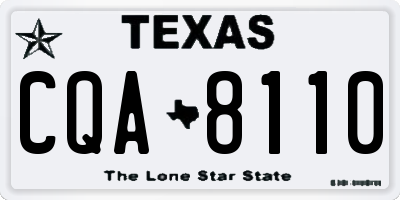 TX license plate CQA8110