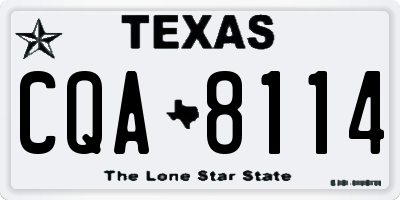 TX license plate CQA8114