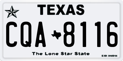 TX license plate CQA8116