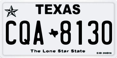 TX license plate CQA8130