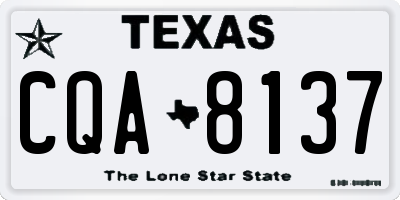 TX license plate CQA8137