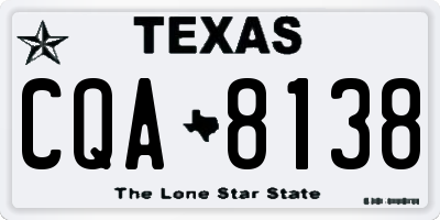 TX license plate CQA8138