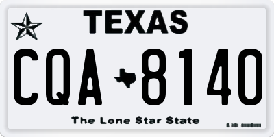 TX license plate CQA8140