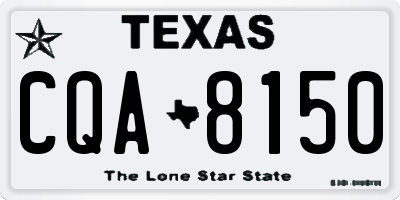 TX license plate CQA8150