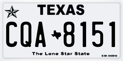 TX license plate CQA8151