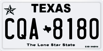 TX license plate CQA8180