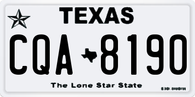 TX license plate CQA8190