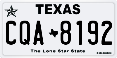 TX license plate CQA8192