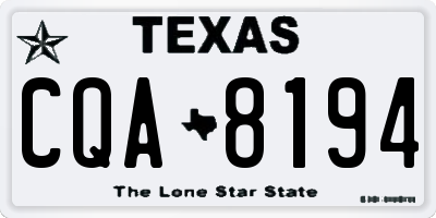 TX license plate CQA8194