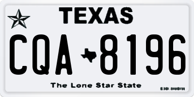 TX license plate CQA8196