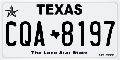 TX license plate CQA8197
