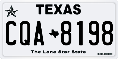 TX license plate CQA8198